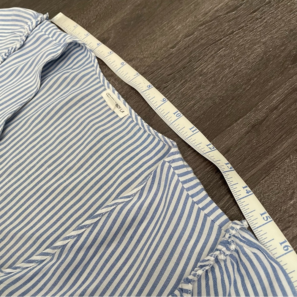Cotton Candy Blue & White Striped Maxi Dress with Front Tie - Picture 5 of 15